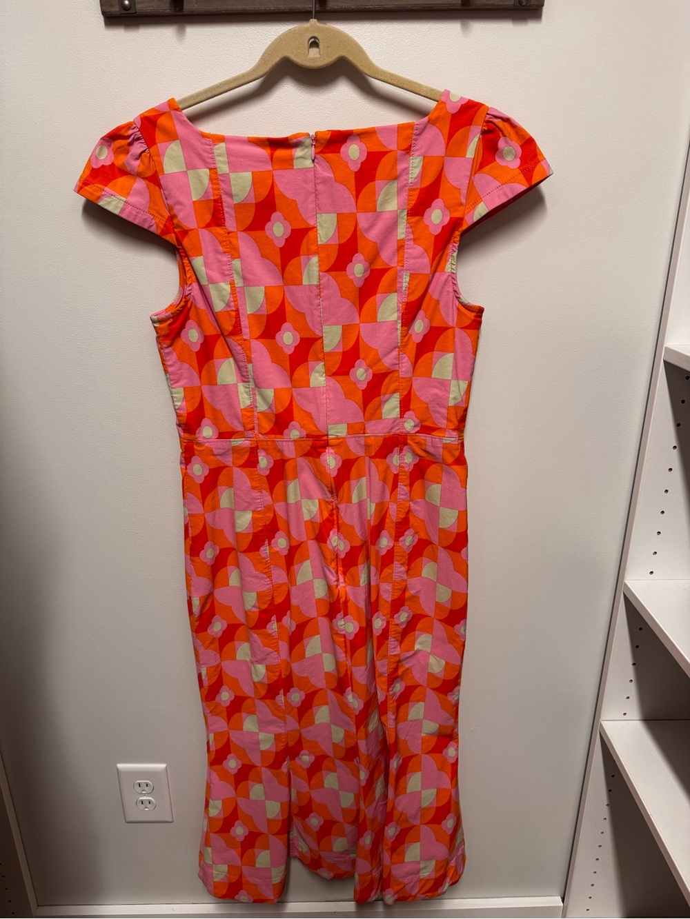 Geometric pattern- Pink, orange and dark pink dress